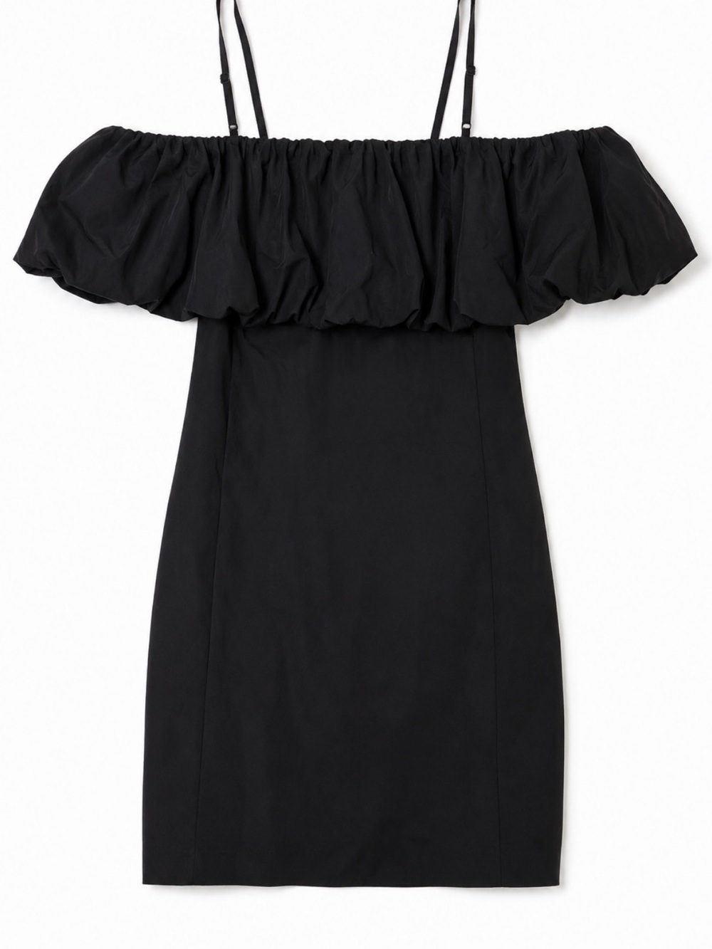 a new day Black One-Shoulder Ruffle Cocktail Dress